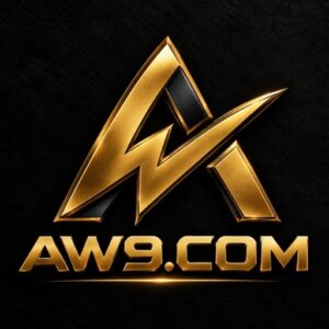 AW9.COM premium gold and black 3D logo